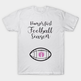 'Bump's First Football Season' Funny Pregnant Gift T-Shirt